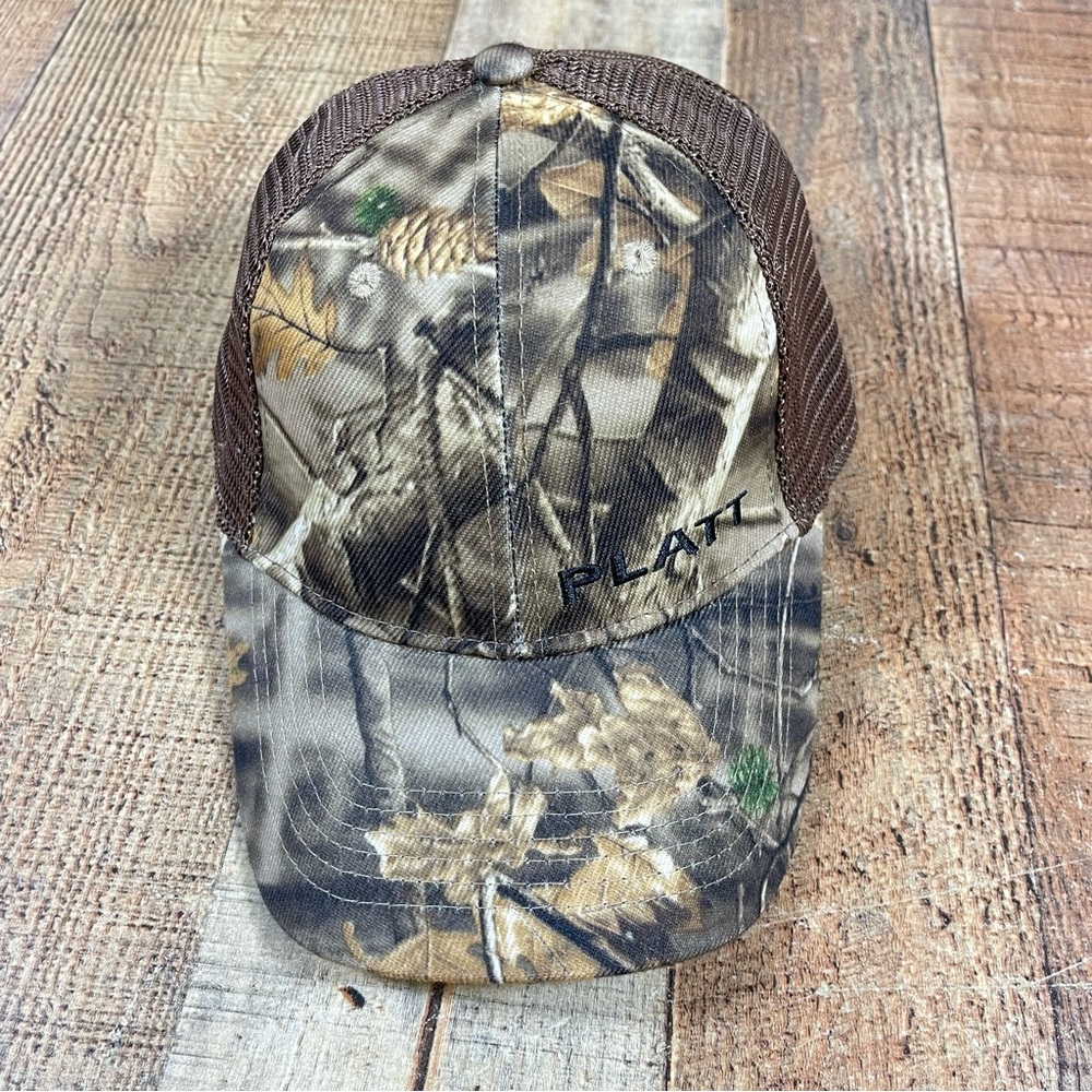 Men's Brown Woodland Camo Trucker Cap Baseball Hat Leaf Tree Mesh